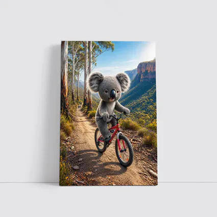 Koala Riding Bike Mountain Trail Australia