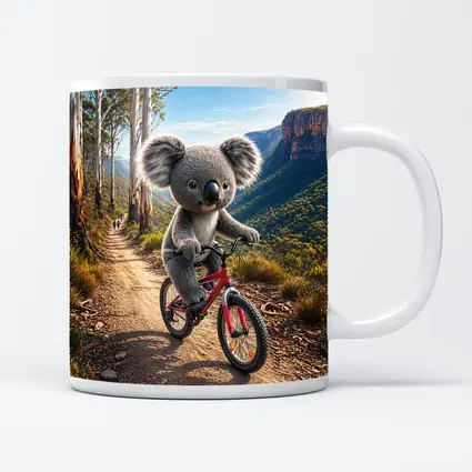 Koala Riding Bike Mountain Trail Australia