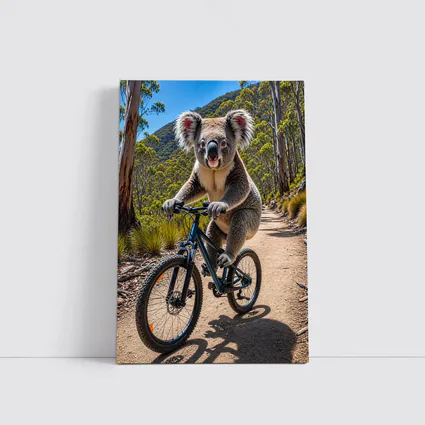 Koala Riding Mountain Bike Forest Trail