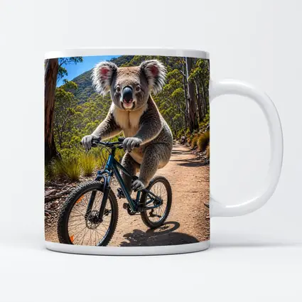 Koala Riding Mountain Bike Forest Trail