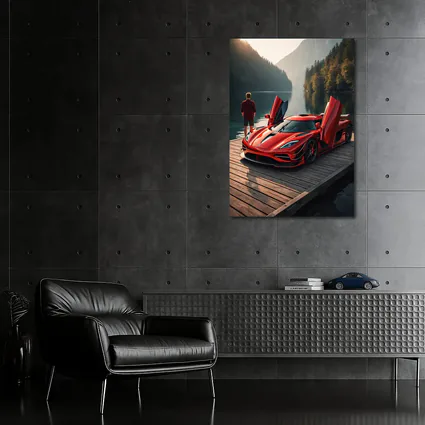 Koenigsegg Jesko Red Supercar Lakeside Dock
