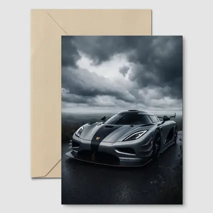 Koenigsegg Jesko Dark Cloudy Sky Road