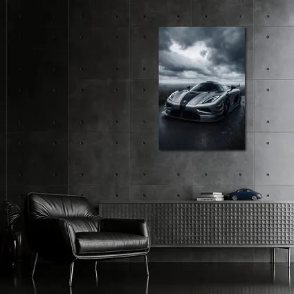Koenigsegg Jesko Dark Cloudy Sky Road