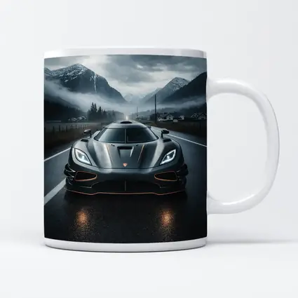 Koenigsegg Jesko Wet Road Mountain Backdrop