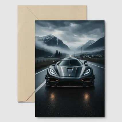 Koenigsegg Jesko Wet Road Mountain Backdrop