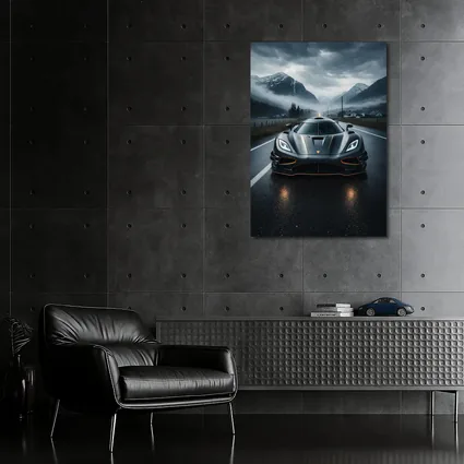 Koenigsegg Jesko Wet Road Mountain Backdrop