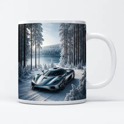 Koenigsegg Regera Supercar Snowy Forest Road