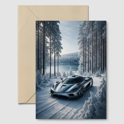 Koenigsegg Regera Supercar Snowy Forest Road