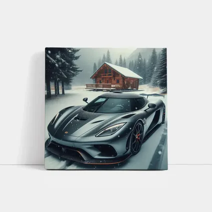 Koenigsegg Regera Grey Supercar Snowy Forest