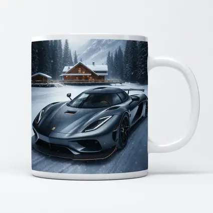 Koenigsegg Regera Matte Gray Winter Snow Scene