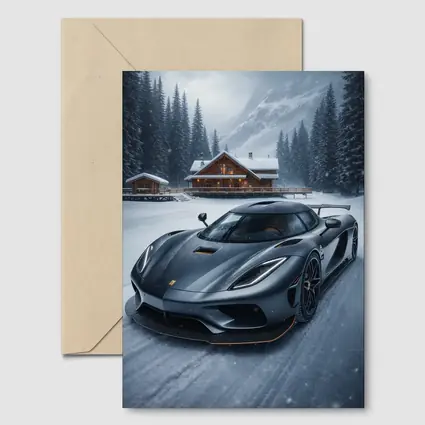 Koenigsegg Regera Matte Gray Winter Snow Scene