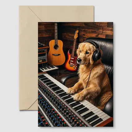 Golden Retriever Dog Music Studio Producer