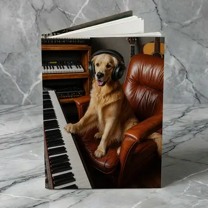 Golden Retriever Dog Music Studio Headphones