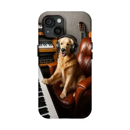 Golden Retriever Dog Music Studio Headphones
