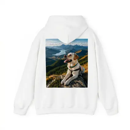 Labrador Retriever Resting on Mountain Summit