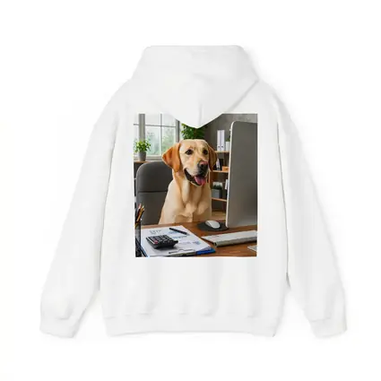 Labrador Retriever Working at Office Desk