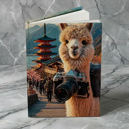 Alpaca Photographer At Japanese Pagoda
