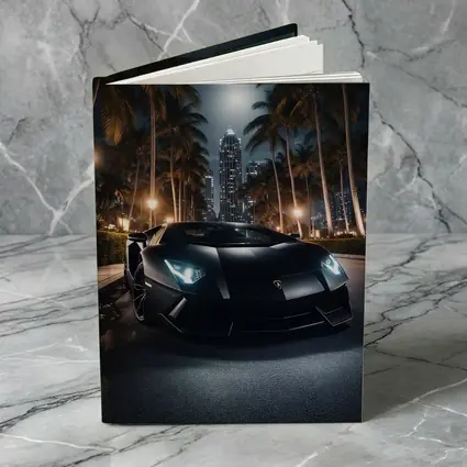 Lamborghini Aventador Black Night City Palms