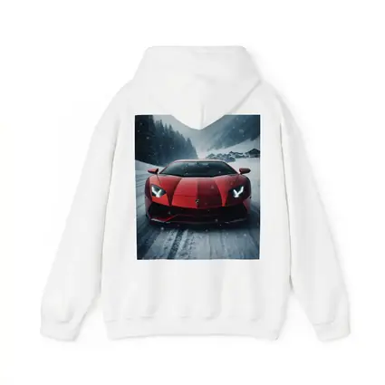 Lamborghini Aventador Red Snow Winter Drive