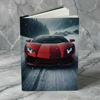 Lamborghini Aventador Red Snow Winter Drive