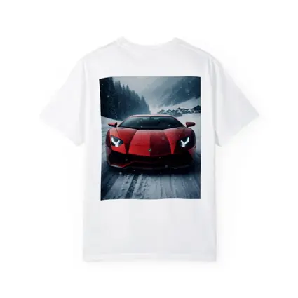 Lamborghini Aventador Red Snow Winter Drive