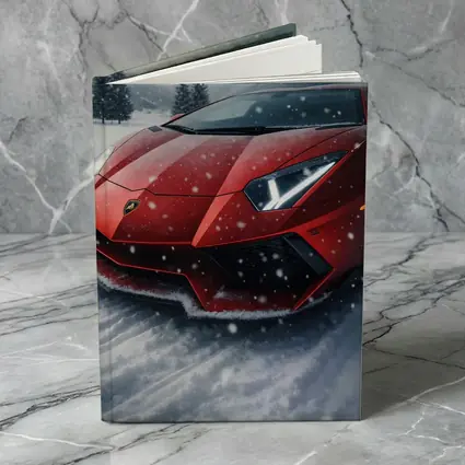 Lamborghini Aventador Red Car In Snow