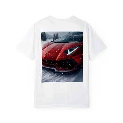 Lamborghini Aventador Red Car In Snow