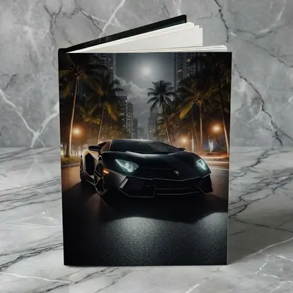 Lamborghini Aventador Black Night City Street