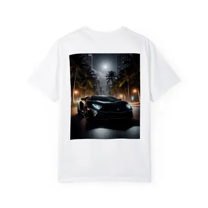 Lamborghini Aventador Black Night City Street