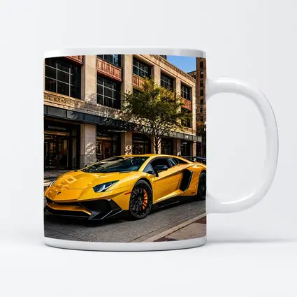 Lamborghini Aventador Yellow City Street