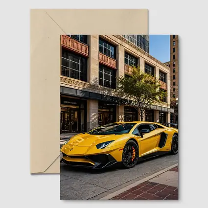 Lamborghini Aventador Yellow City Street