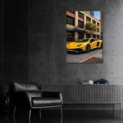 Lamborghini Aventador Yellow City Street