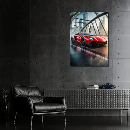 Lamborghini Aventador Red Supercar Dubai Skyline