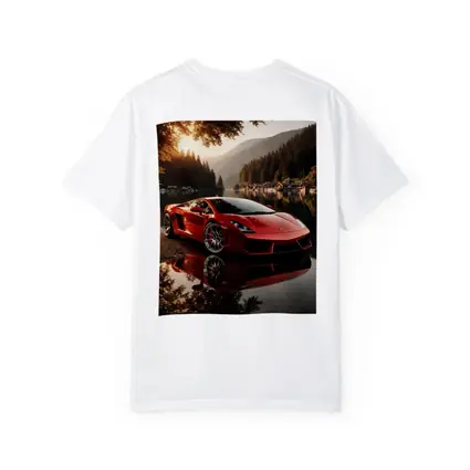 Lamborghini Gallardo Red Lake Sunset Scene