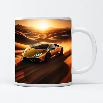 Lamborghini Huracan Speeding Through Desert Sunset