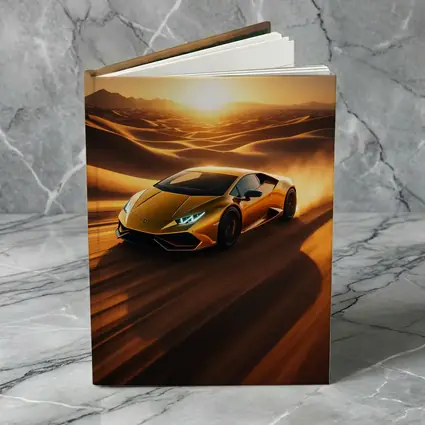 Lamborghini Huracan Speeding Through Desert Sunset