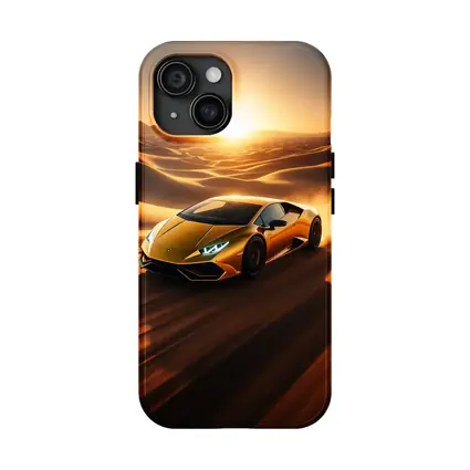 Lamborghini Huracan Speeding Through Desert Sunset
