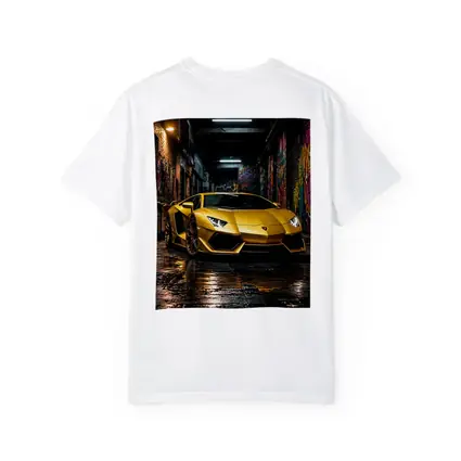 Yellow Lamborghini Aventador Graffiti Alley Night