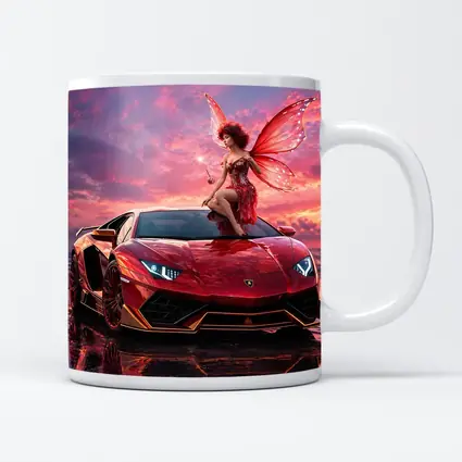 Red Lamborghini Huracan Fairy Fantasy Art