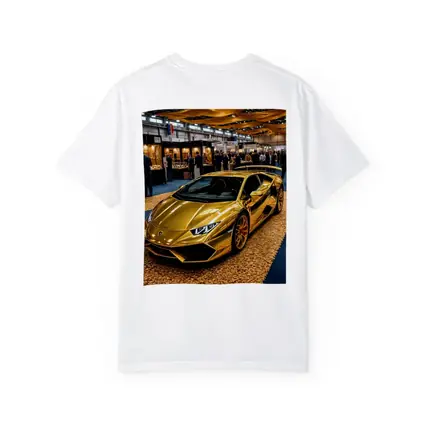 Gold Lamborghini Huracan At Luxury Car Show