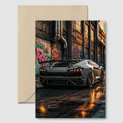 Lamborghini Huracan Gray Urban Graffiti Alley