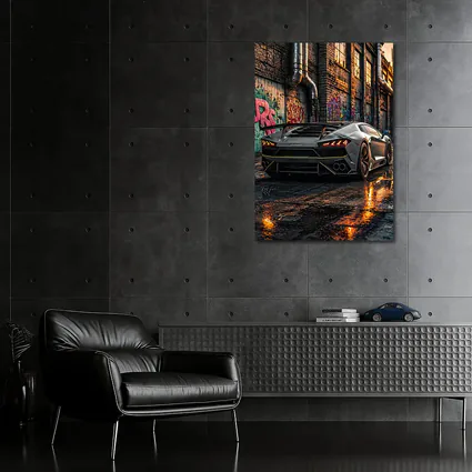 Lamborghini Huracan Gray Urban Graffiti Alley