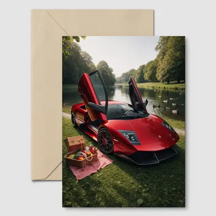 Lamborghini Murcielago Red Scissor Doors Park
