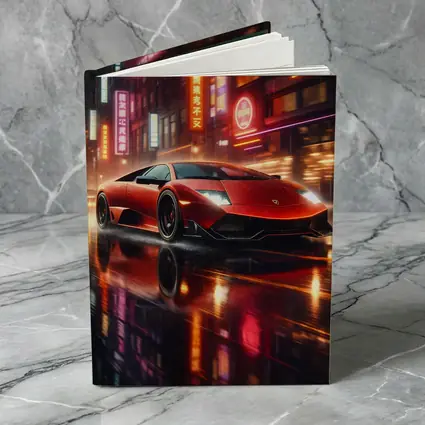 Lamborghini Murcielago Red Neon Rainy City Night