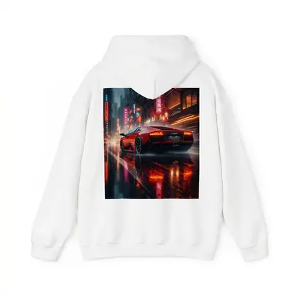 Lamborghini Murcielago Red Rainy Neon City