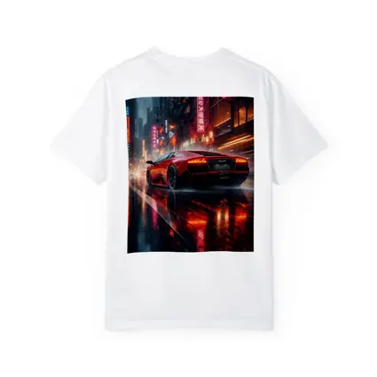 Lamborghini Murcielago Red Rainy Neon City