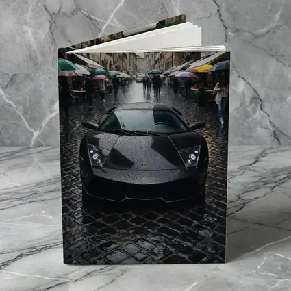 Lamborghini Murcielago Black Rainy City Street