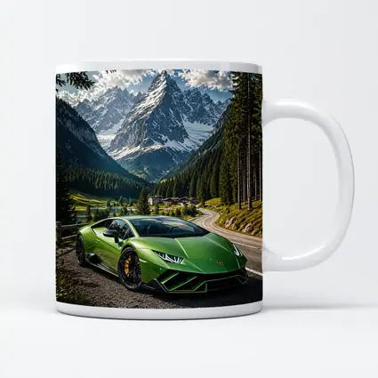 Lamborghini Huracan Green Alpine Mountain Road