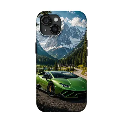Lamborghini Huracan Green Alpine Mountain Road