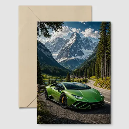 Lamborghini Huracan Green Alpine Mountain Road